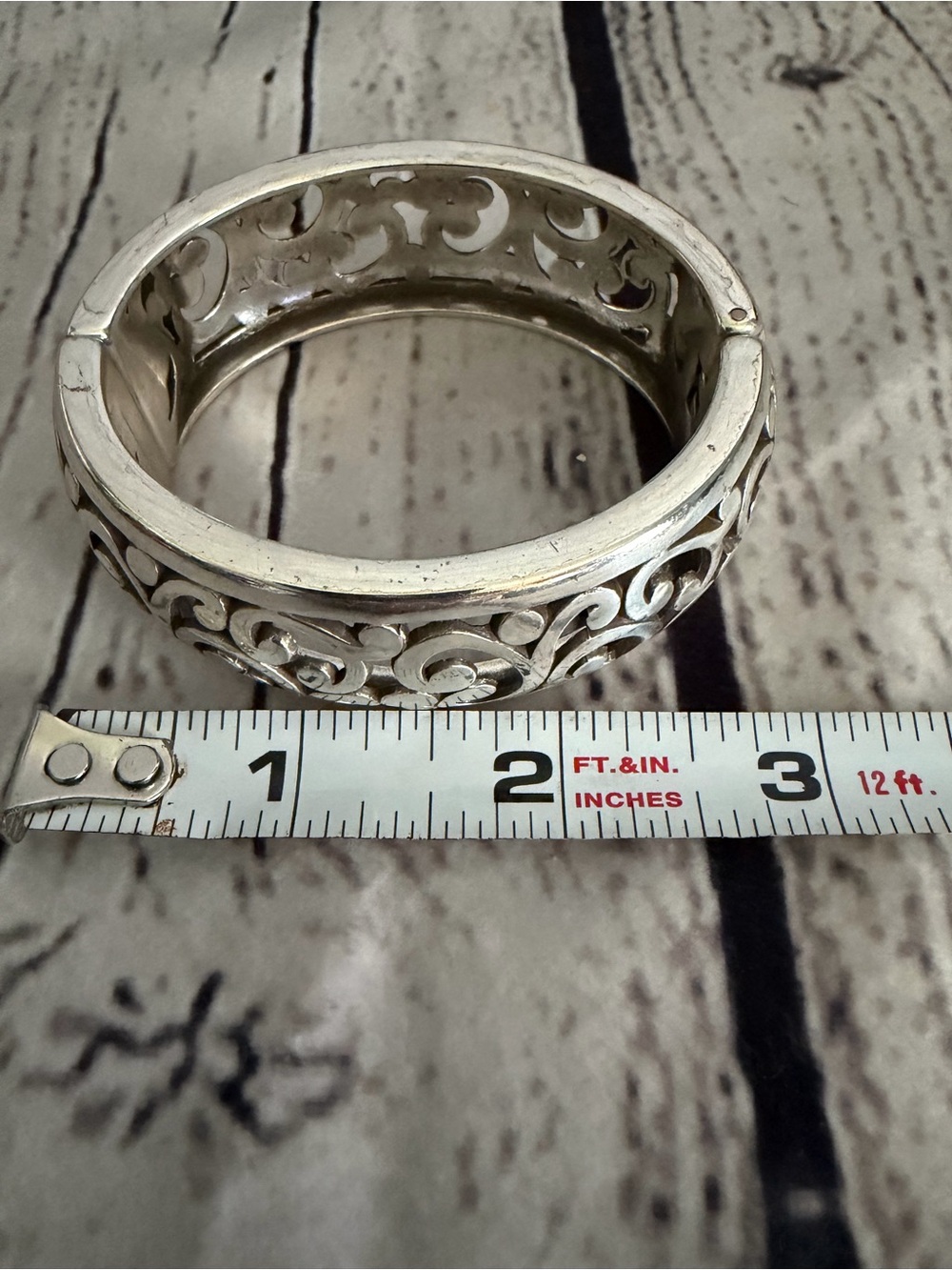 Brighton Contempo Hinged Scroll Bangle. - Picture 7 of 9